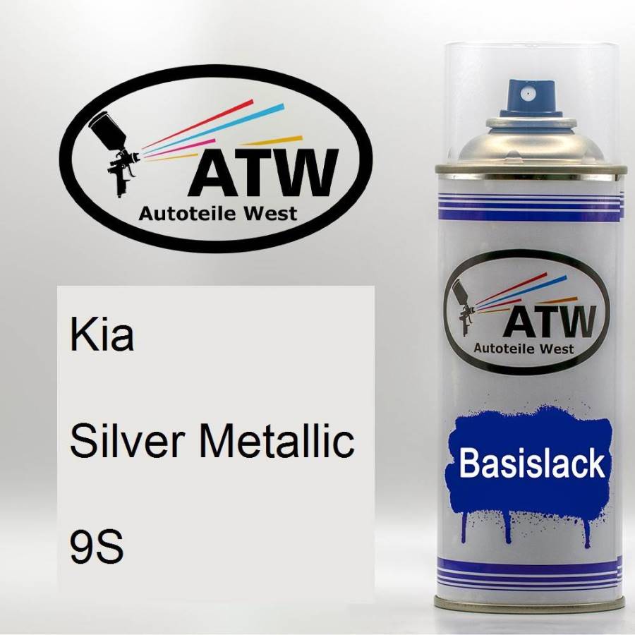 Kia, Silver Metallic, 9S: 400ml Sprühdose, von ATW Autoteile West.